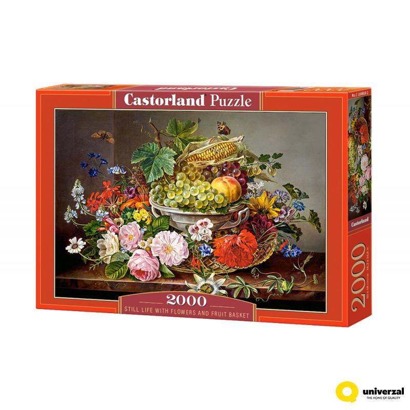 PUZZLE 2000 DELOVA C-200658-2 STILL LIFE WITH FLOWERS AND FRUIT BASKE CASTORLAND 