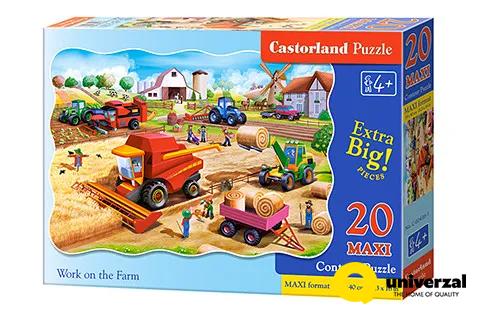 PUZZLE 20 DELOVA MAXI C-02436-1 WORK ON THE FARM CASTORLAND 