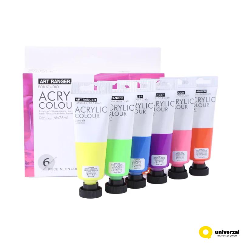 BOJA AKRILNA 6/1 SET NEON 6x75ml FEA0675-N ART RANGER 