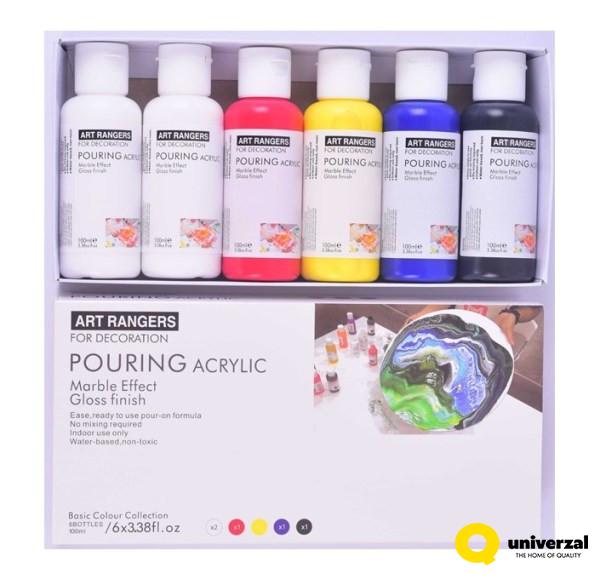 BOJA AKRILNA POURING 6/1 SET 6x100ml PMA06100R-1 ART RANGER 