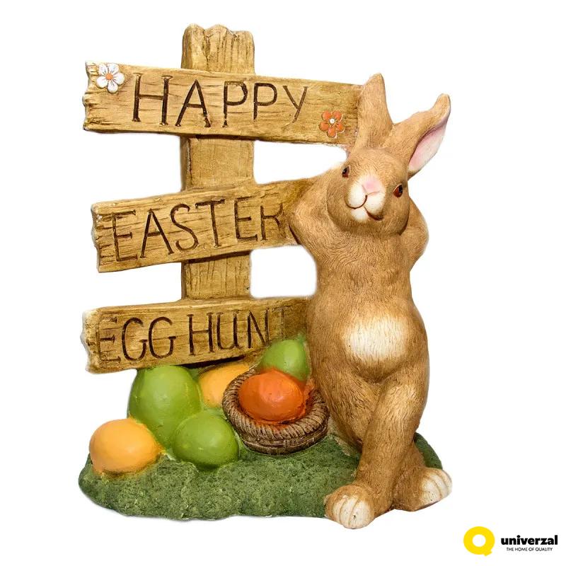 FIGURA KERAMIČKA ZEC SA NATPISOM HAPPY EASTER 55CM 327961 ALX117960 