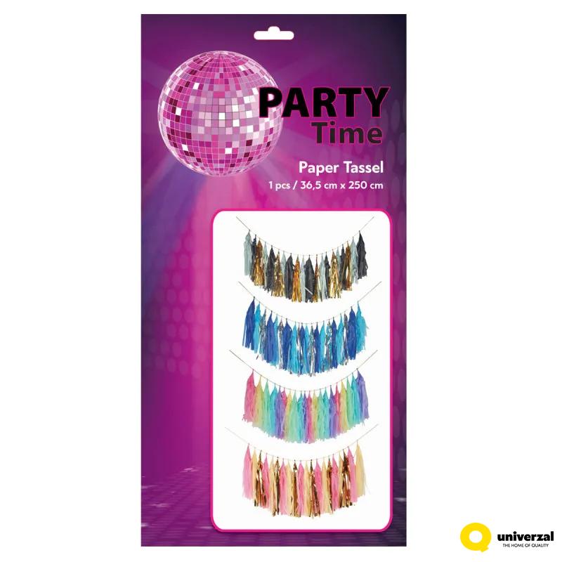 PARTY PAPER TASSEL 1/1 PINK UNL-1392 