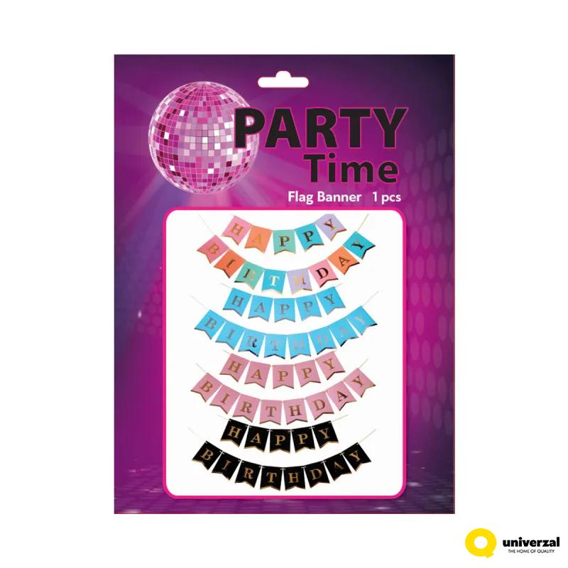 PARTY HAPPY BIRTHDAY BANNER 1/1 PINK UNL-1396 