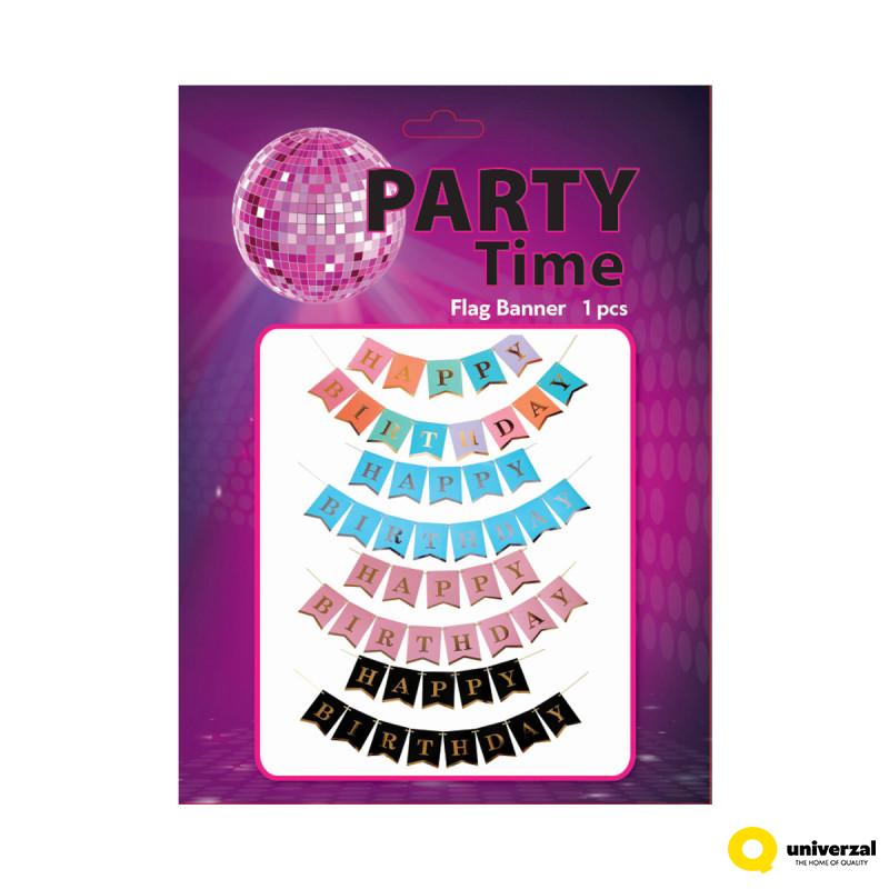 PARTY HAPPY BIRTHDAY BANNER 1/1 PLAVI UNL-1397 