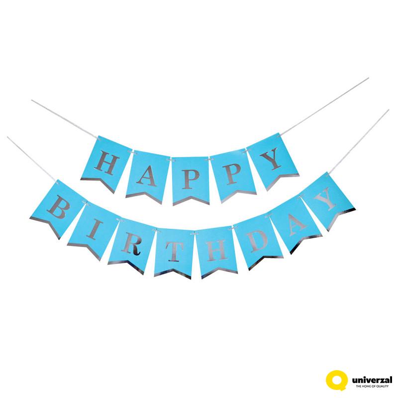 PARTY HAPPY BIRTHDAY BANNER 1/1 PLAVI UNL-1397 