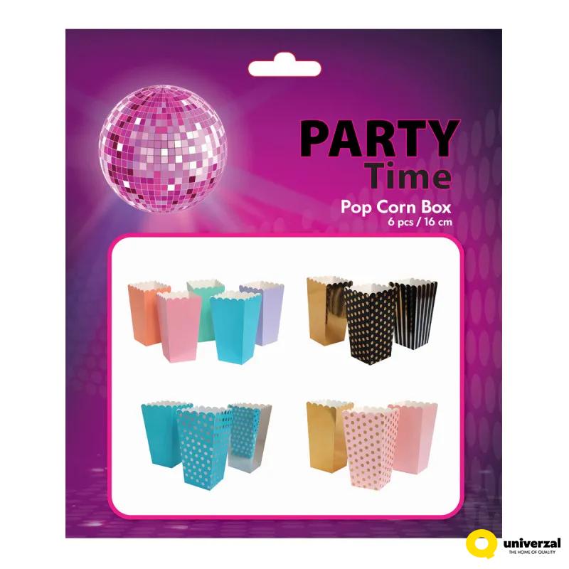 PARTY POP CORN BOX 6/1 PINK UNL-1407 