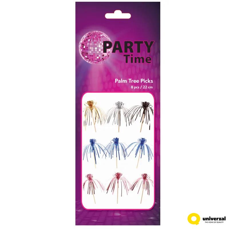 PARTY PALM TREE PICKS 8/1 PINK UNL-1415 