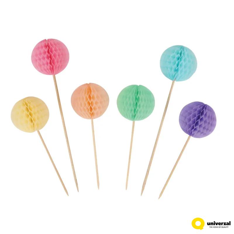 PARTY HONEYCOMB BALL PICK 6/1 PASTEL UNL-1424 