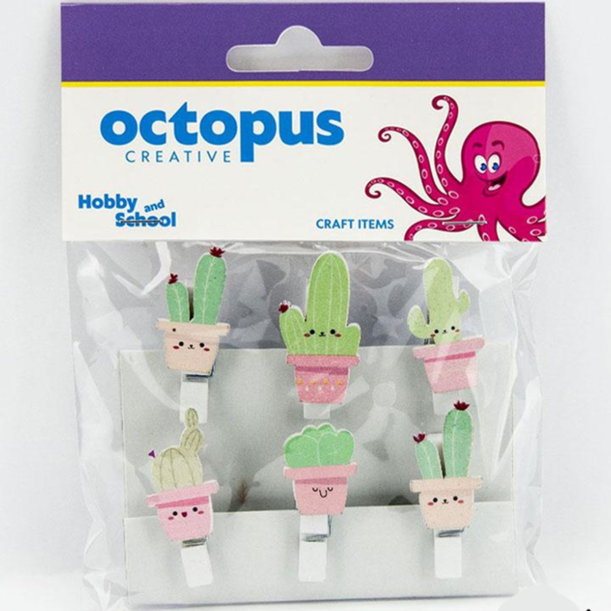 DEKORATIVNE ŠTIPALJKE KAKTUS 4X2cm  6kom UNL-1681