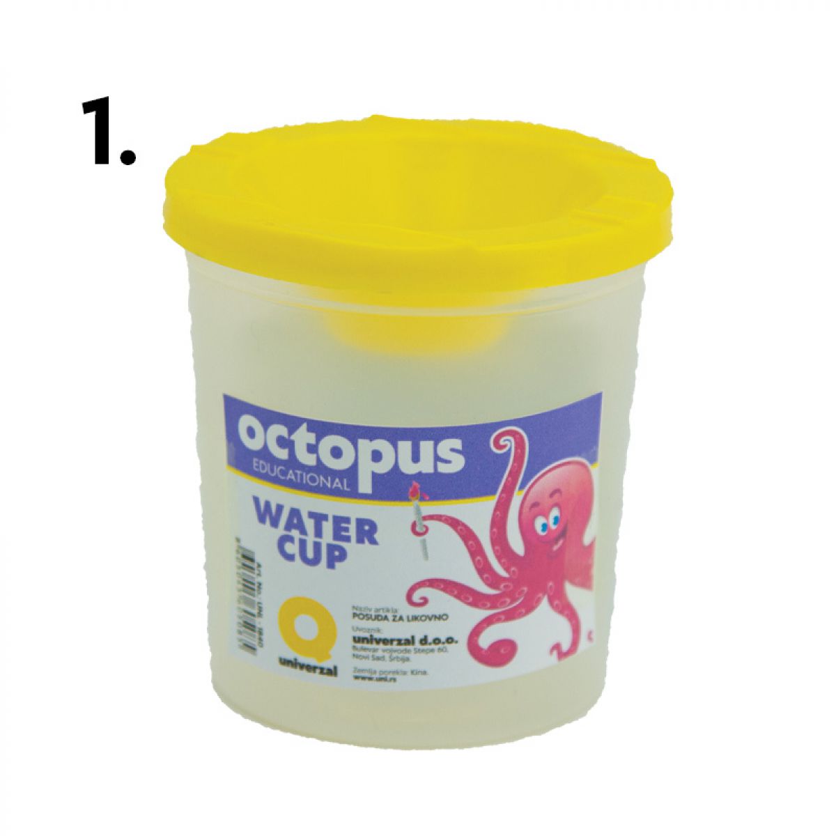 ČAŠA ZA LIKOVNO 7X7.5CM OCTOPUS UNL-1840