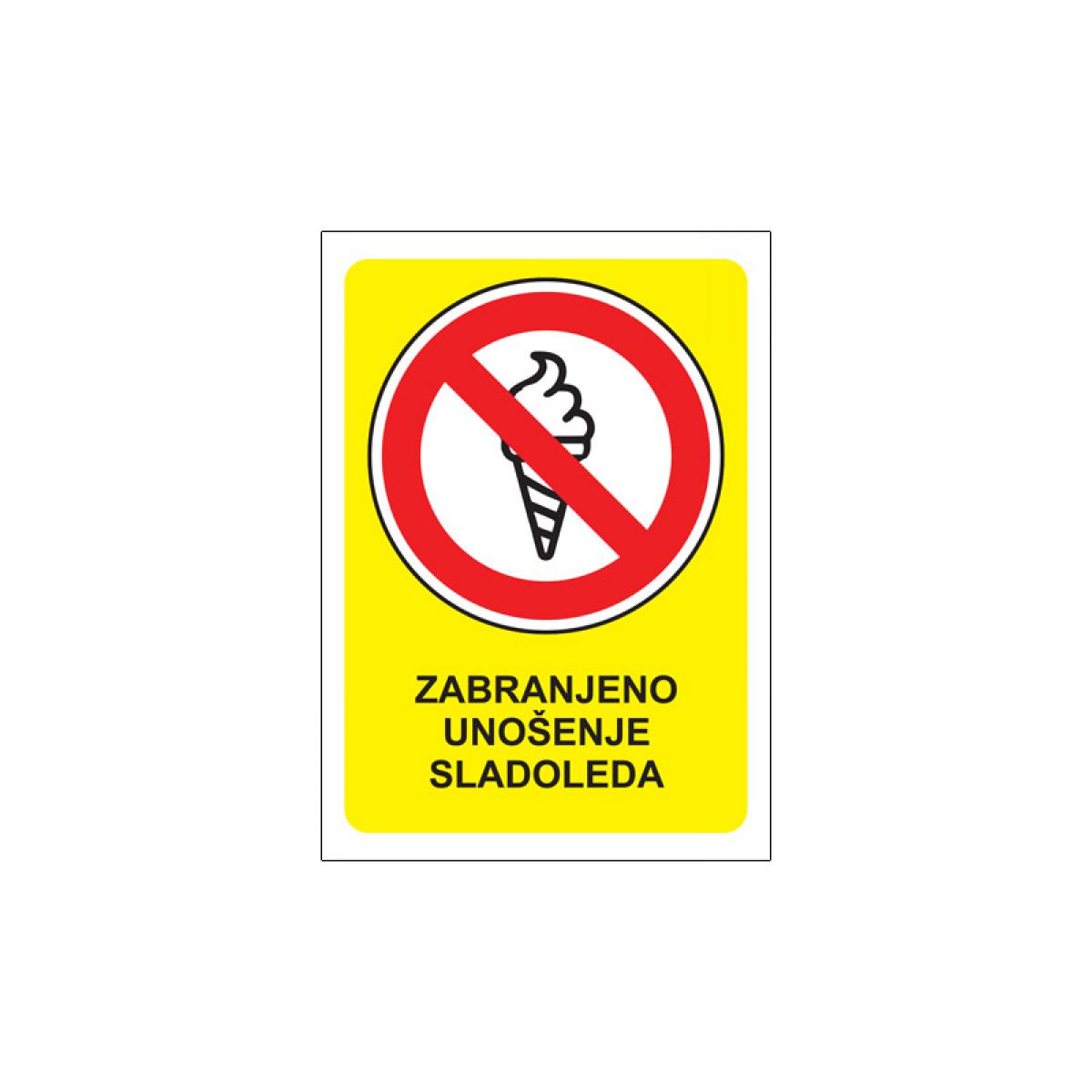 NALEPNICA A7 ZABRANJENO UNOŠENJE SLADOLEDA 4/1 OCTOPUS UNL-1850