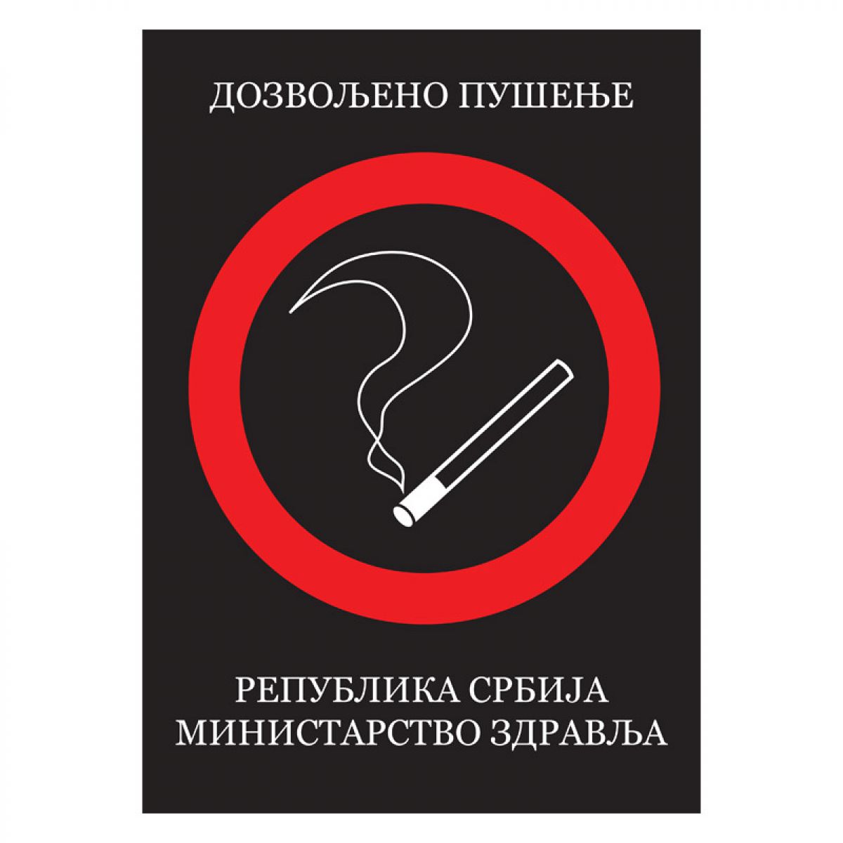 NALEPNICA A4 DOZVOLJENO PUŠENJE 3/1 OCTOPUS UNL-1853