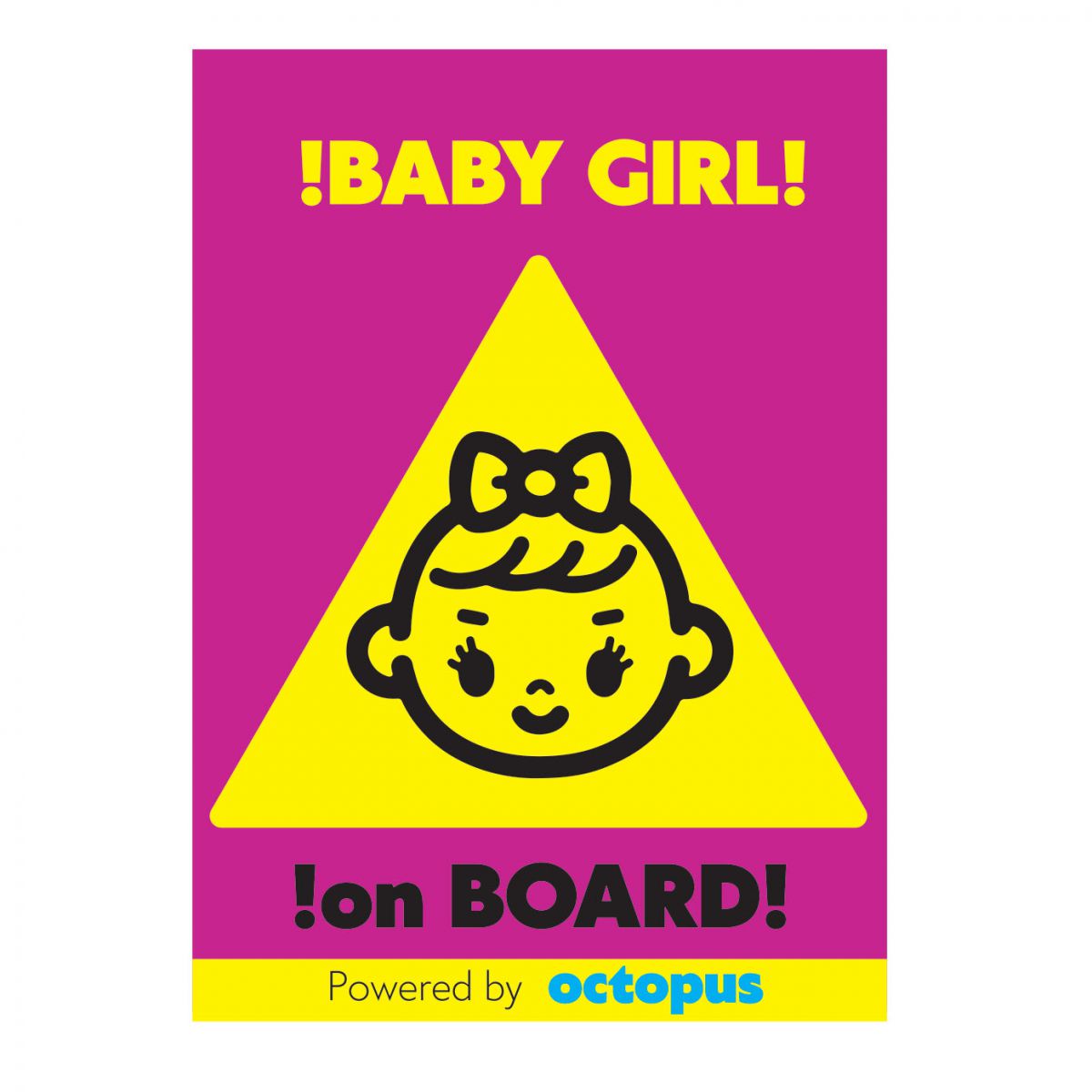 NALEPNICA A7 BEBA U AUTU DEVOJČICA 3/1 OCTOPUS UNL-1915