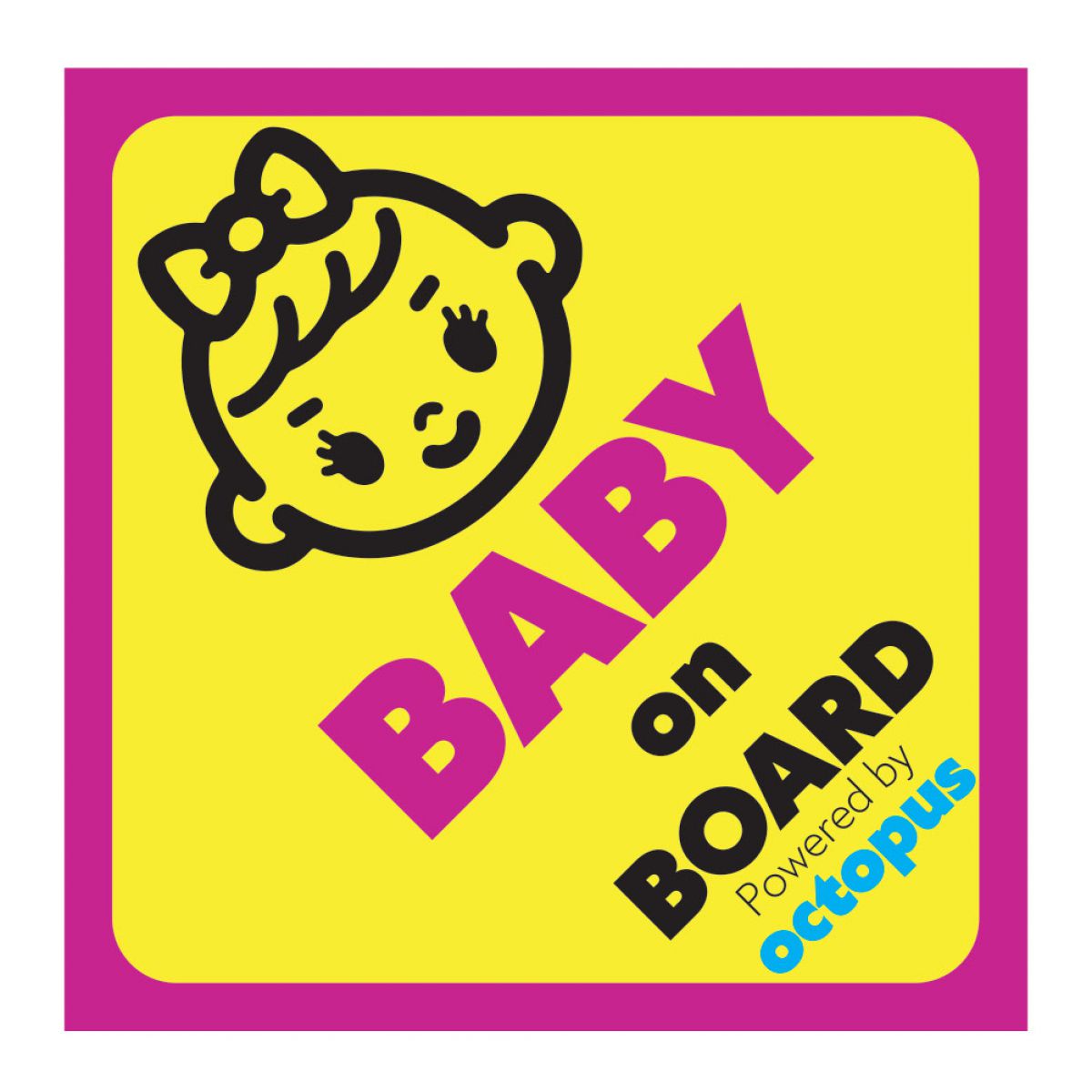 NALEPNICA 100X100mm BEBA U AUTU DEVOJČICA 3/1 OCTOPUS UNL-1917