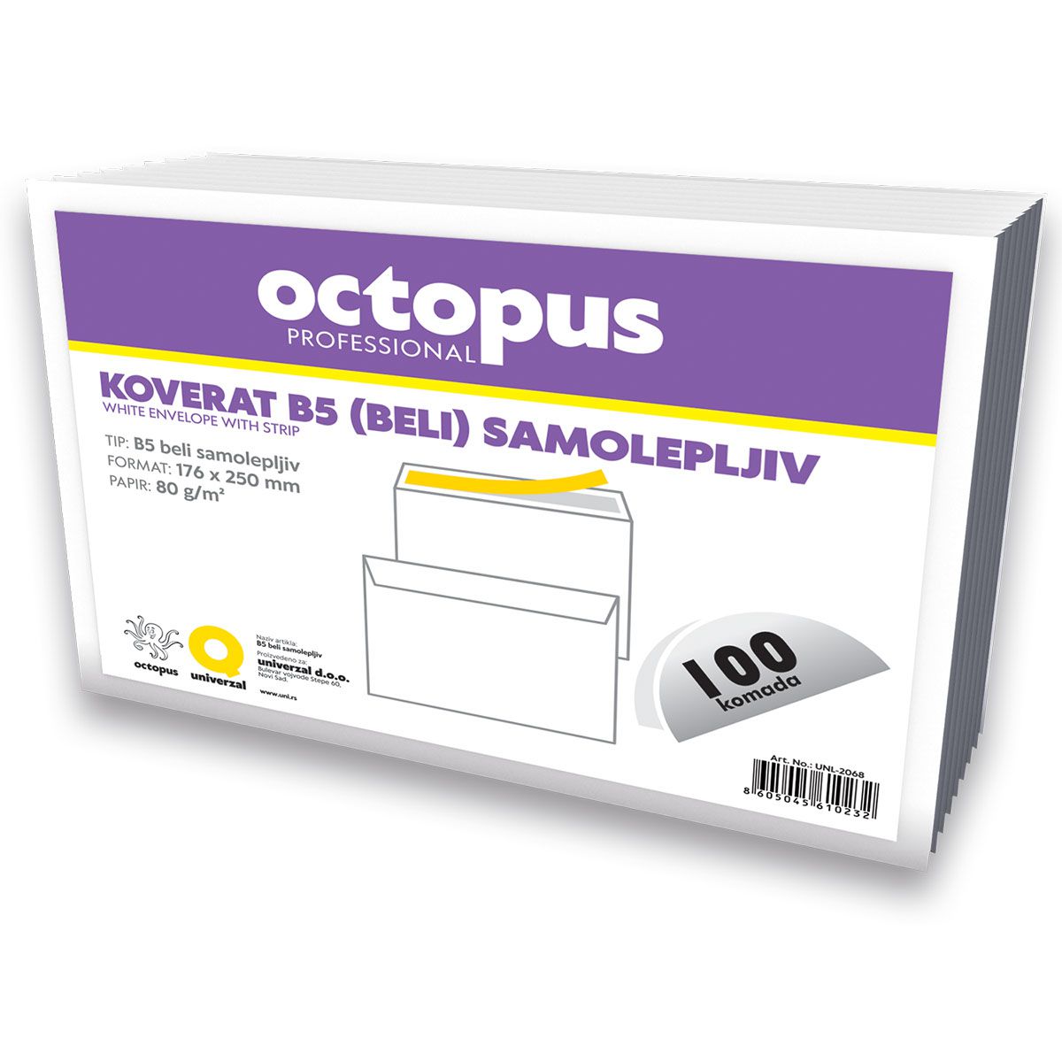 KOVERAT B-5 BELI BP 100/1 SAMOLEPLJIVI UNL-2068