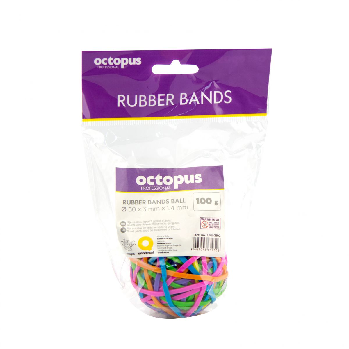 GUMICE ŠARENE 100G LOPTA FI50X3MMX1.4MM OCTOPUS UNL-2102