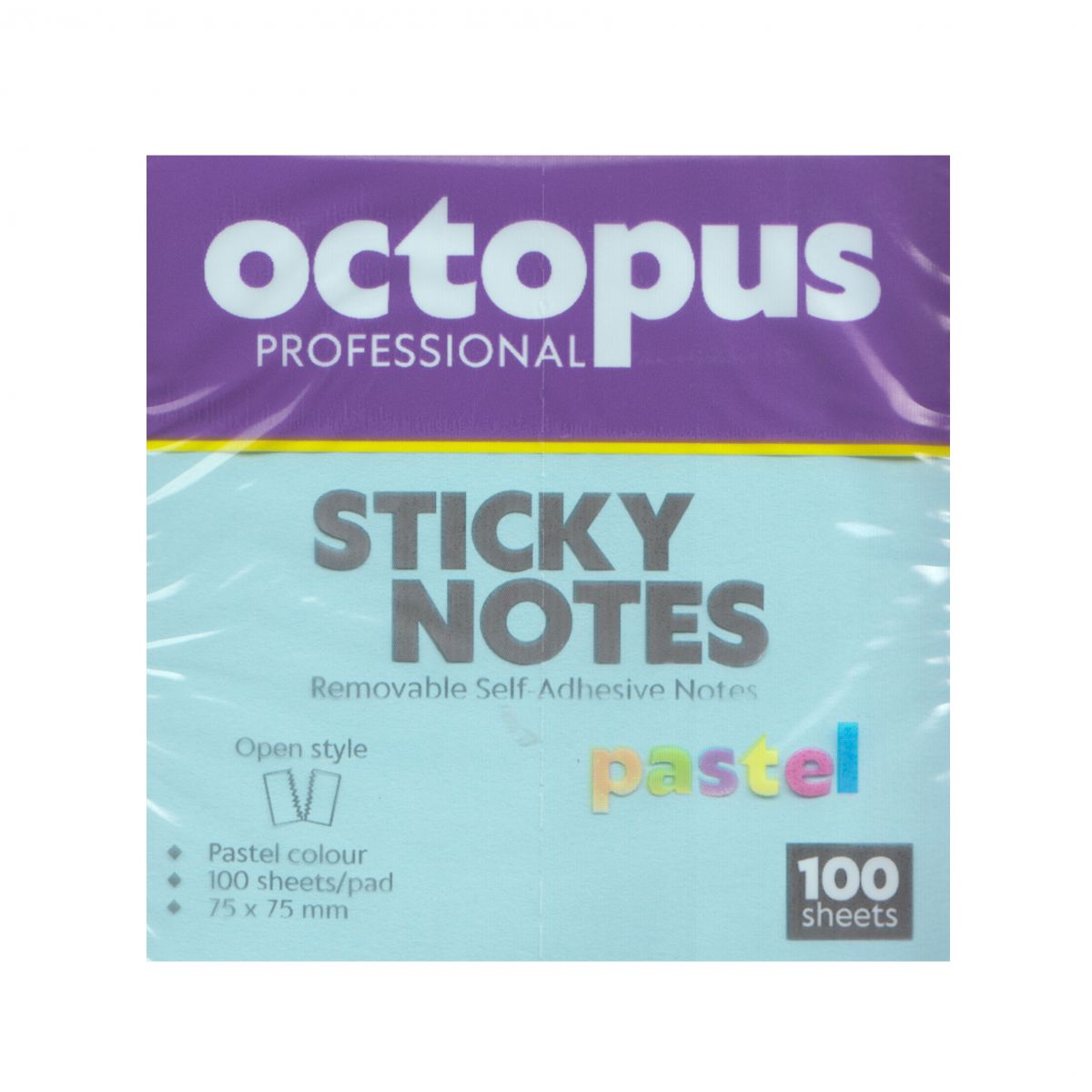 BLOK SAMOLEPLJIVI 75x75 100 LISTA PASTEL PLAVI OCTOPUS UNL-2041