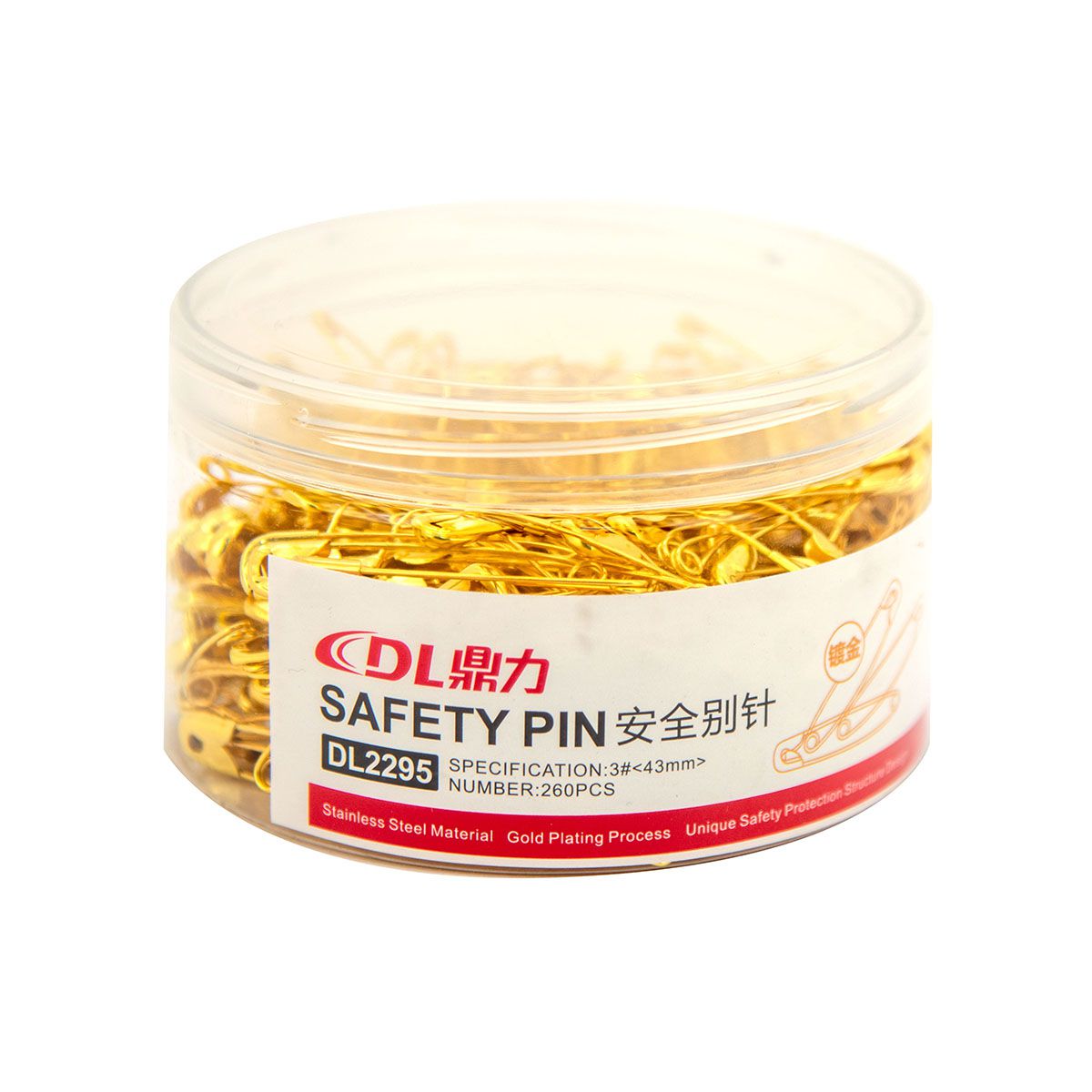 ZIHERNADLE 43MM 260/1 ZLATNE DL2295