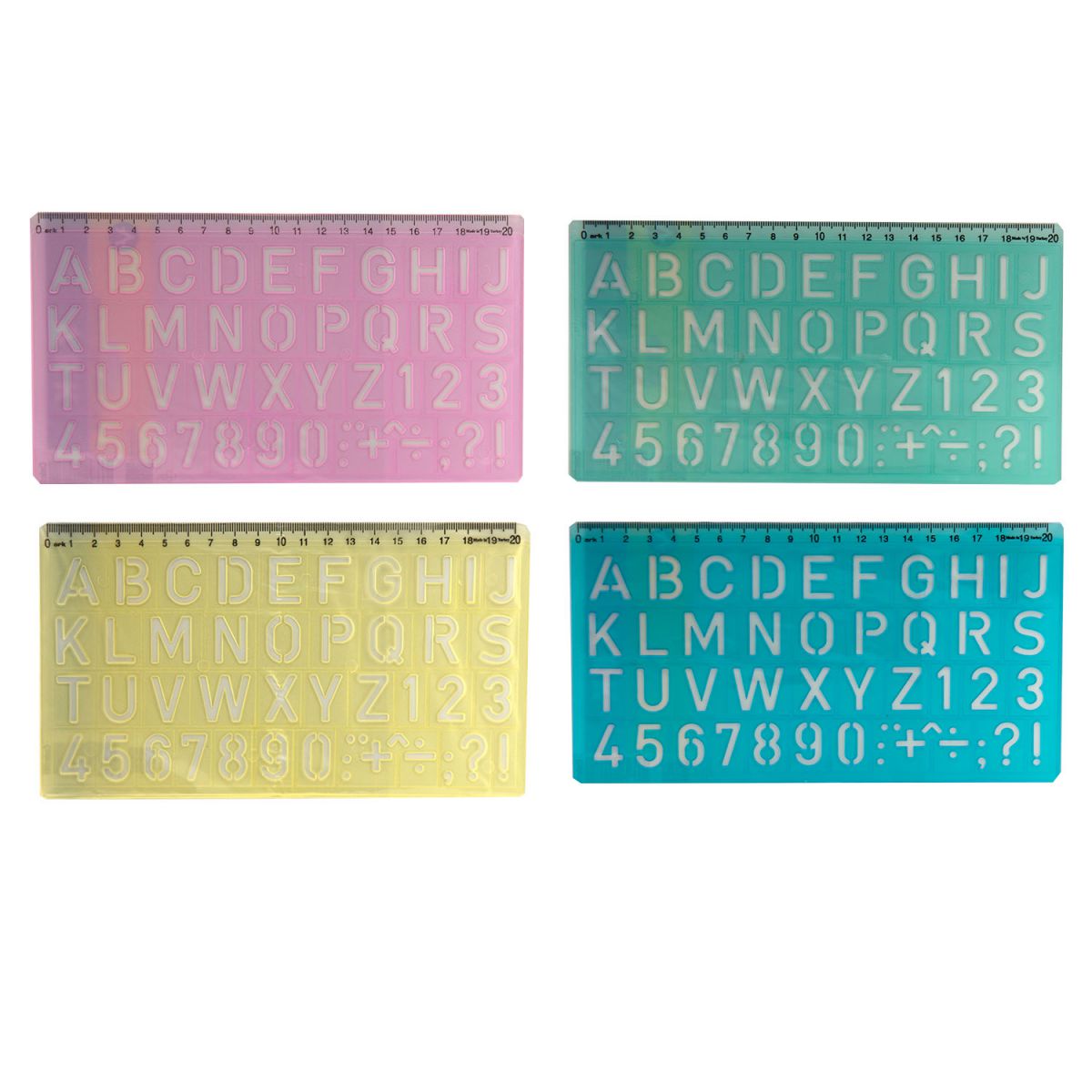 ŠABLON ZA CRTANJE SLOVA I BROJEVA 20CM ARK 121