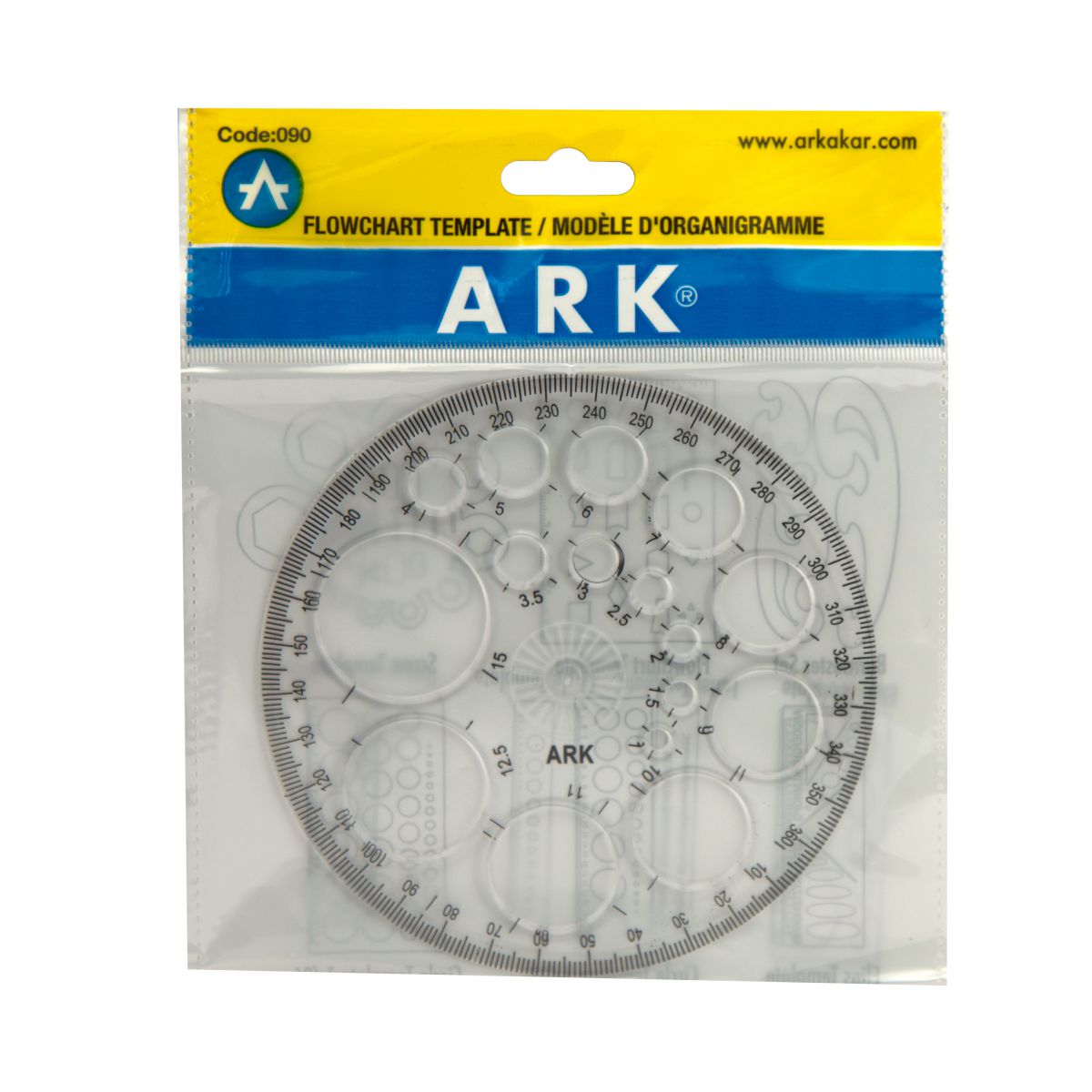 ŠABLON ZA CRTANJE KRUGOVA OKRUGLI ARK 070