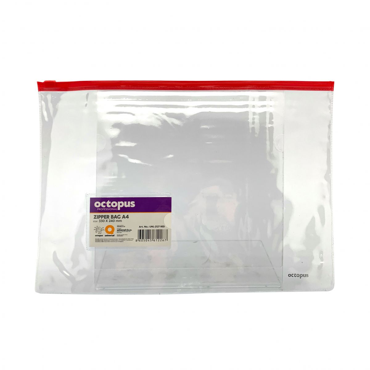 FASCIKLA A4 SA ZIPOM CRVENA OCTOPUS UNL-2127