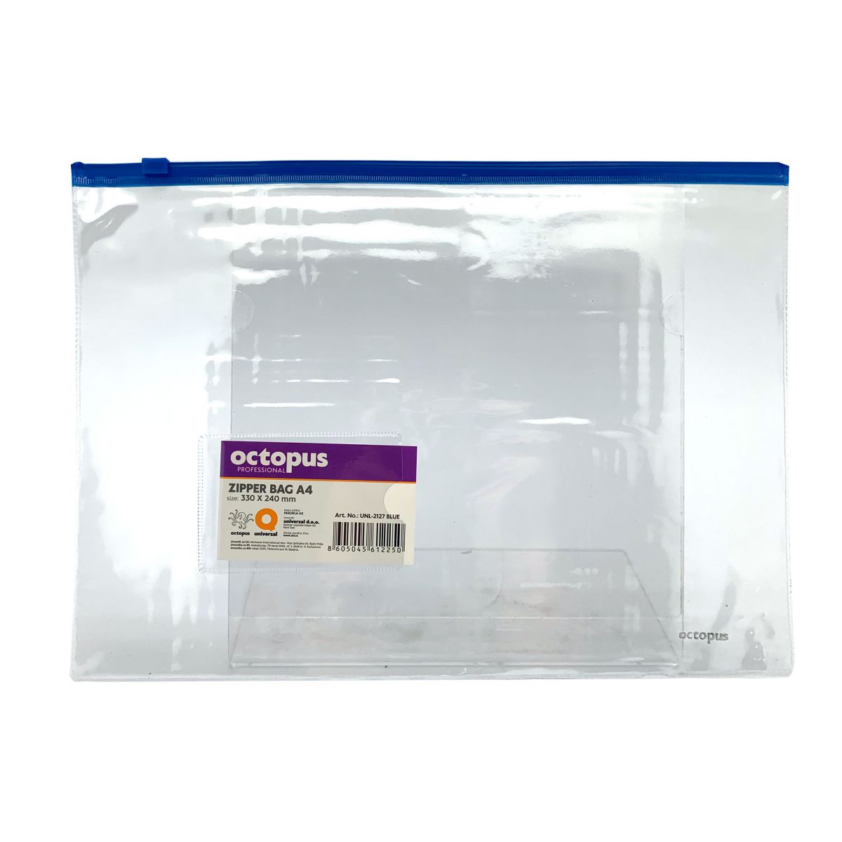 FASCIKLA A4 SA ZIPOM PLAVA OCTOPUS UNL-2127