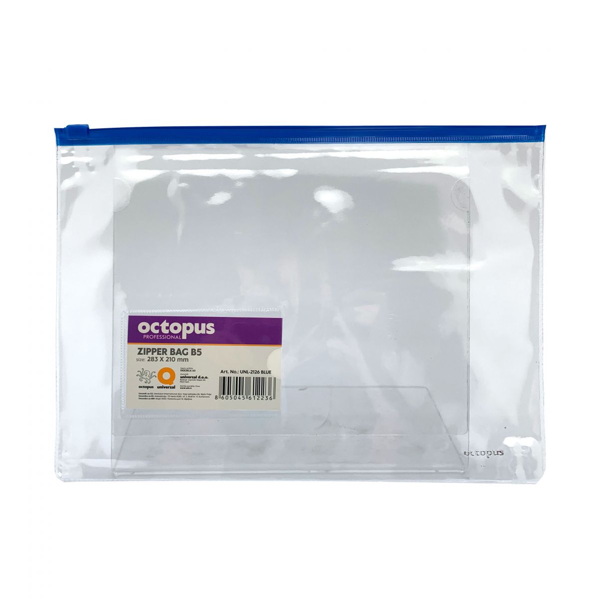 FASCIKLA B5 SA ZIPOM PLAVA OCTOPUS UNL-2126