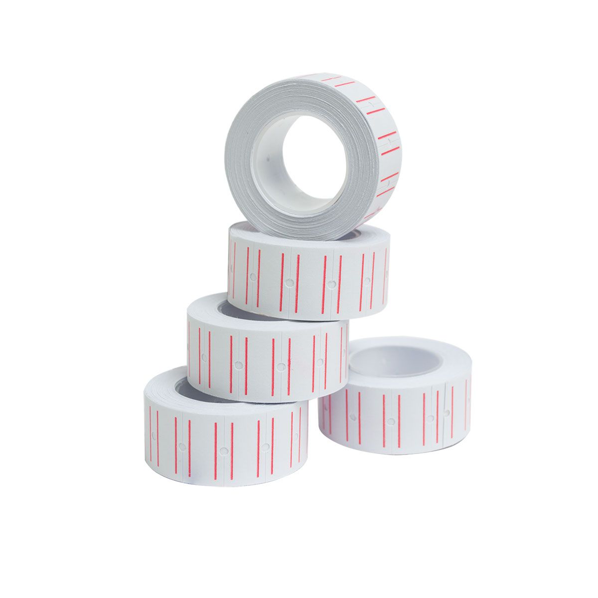 ETIKETE JEDERMAN 10/1 BELE SA CRVENOM LINIJOM 626-2