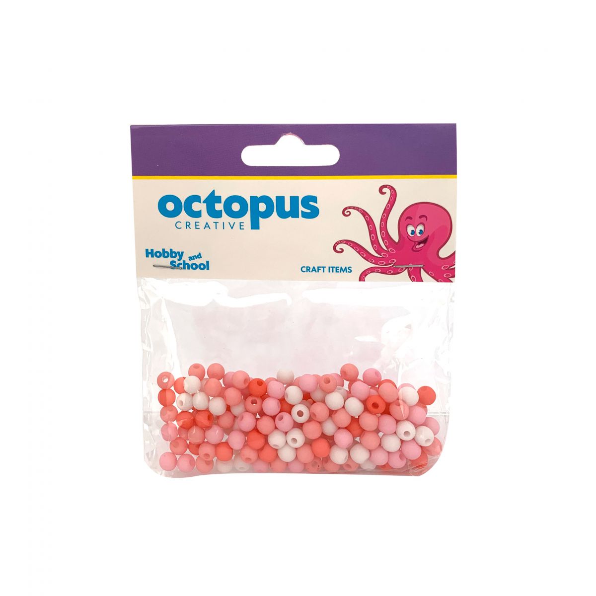 DEKORATIVNE PERLE ROZE 6mm 160kom UNL-2405 OCTOPUS