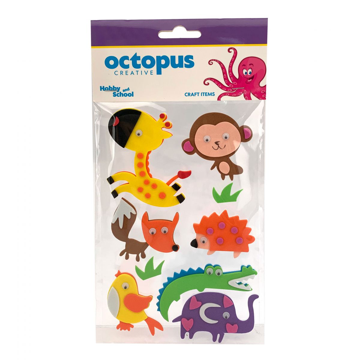 DEKORATIVNE ŽIVOTINJE SET EVA PENA 18X11mm UNL-2409 OCTOPUS