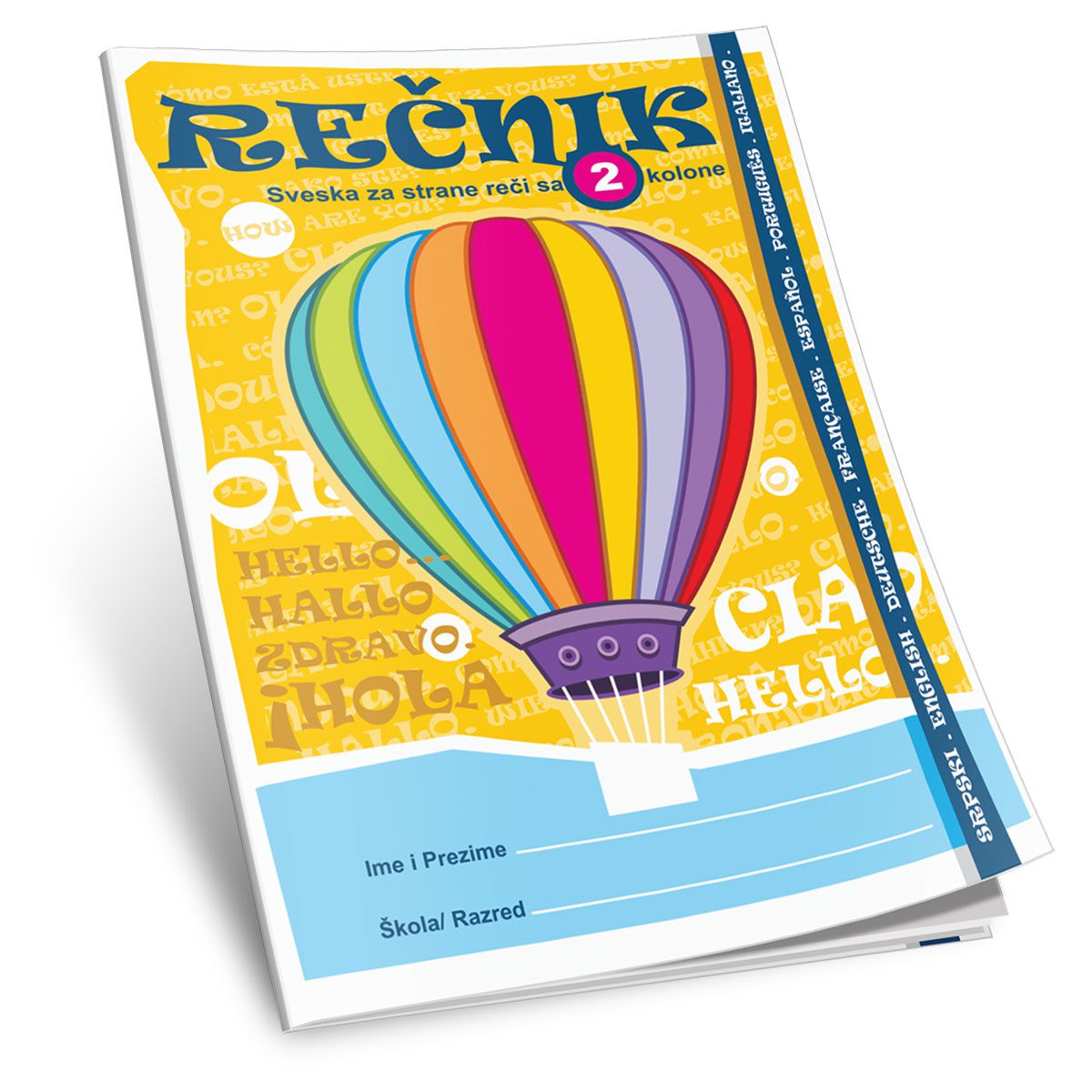 REČNIK A6 2 KOLONE SVESKA ZA STRANE REČI OCTOPUS UNL-0013