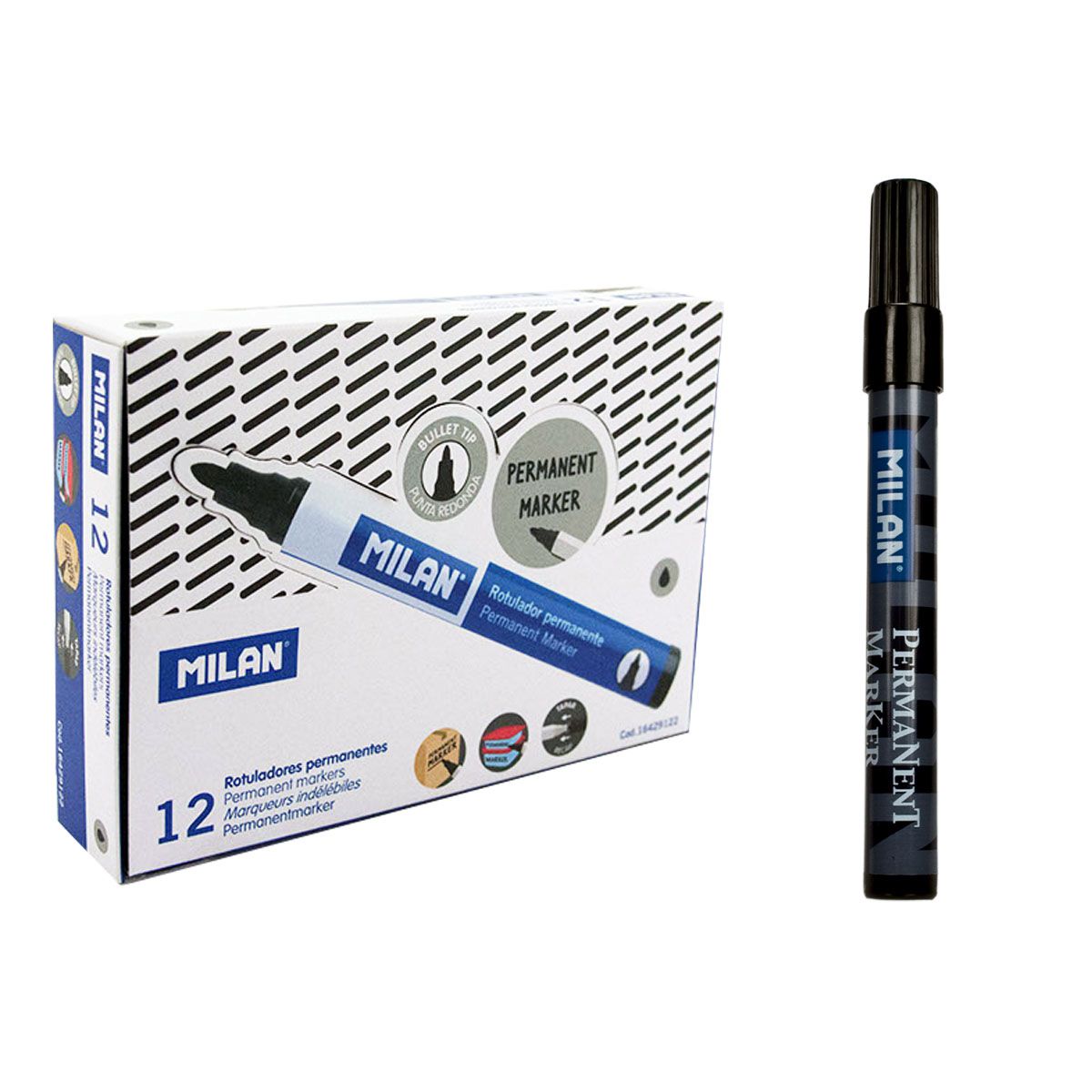 MARKER CRNI PERMANENT OKRUGLI VRH MILAN 16429122