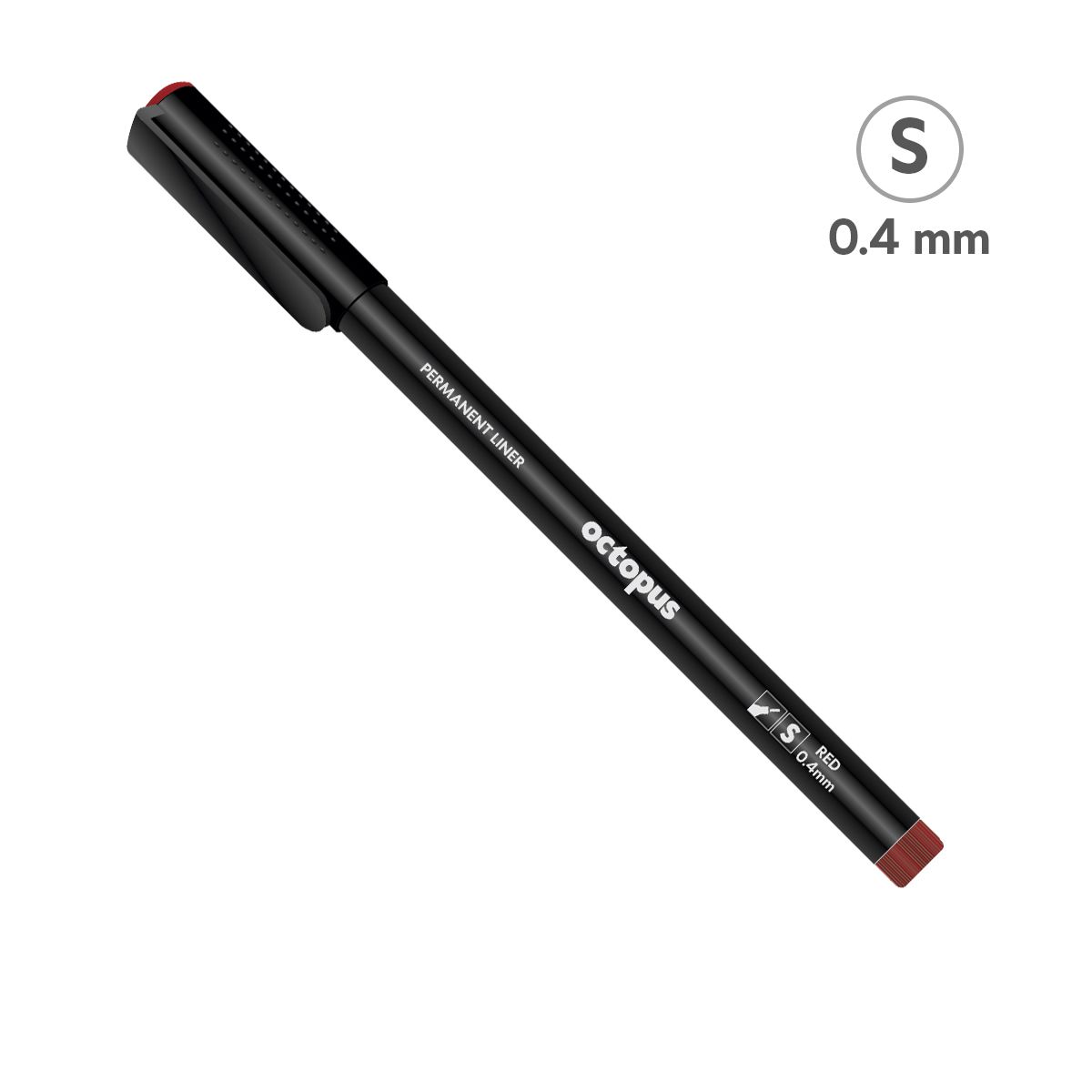 LINER CRVENI PERMANENT 0.4mm S OCTOPUS UNL-0776