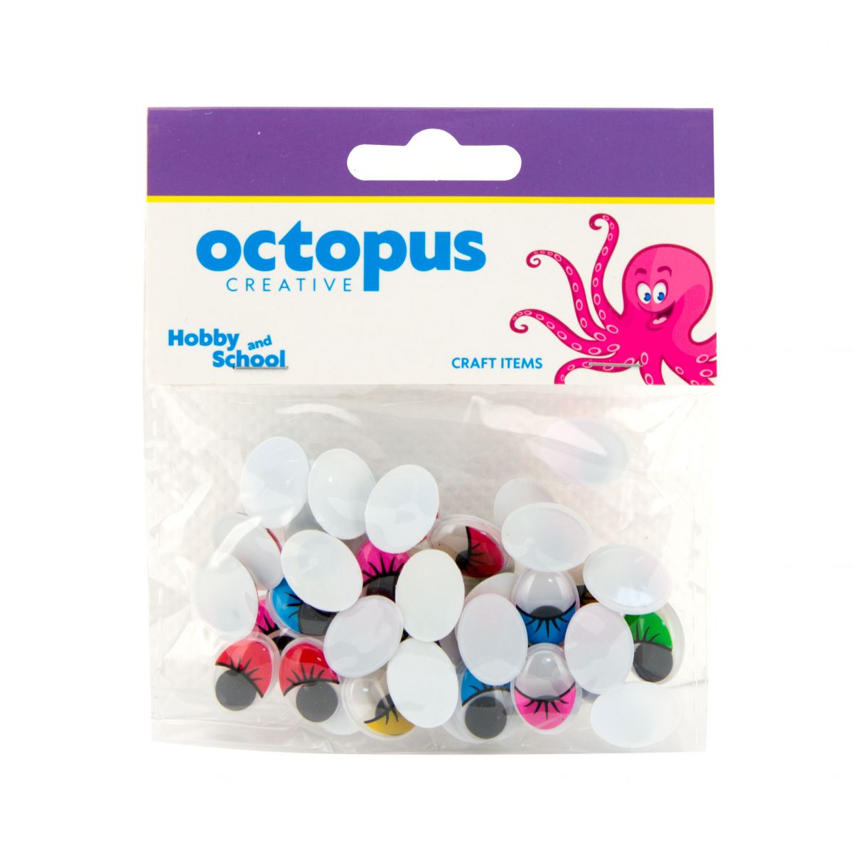 DEKORATIVNE OČI OVALNE U BOJI 12X15mm 40kom OCTOPUS UNL-0864