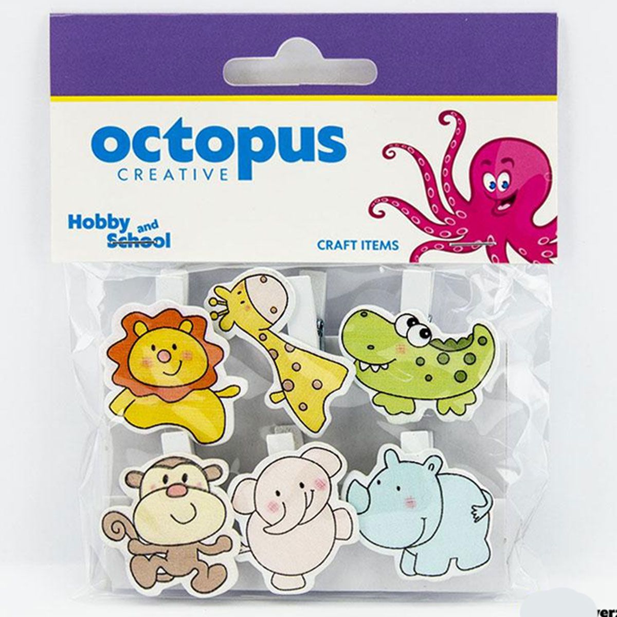 DEKORATIVNE ŠTIPALJKE ŽIVOTINjE OD DRVETA 8X35mm6komUNL-0886