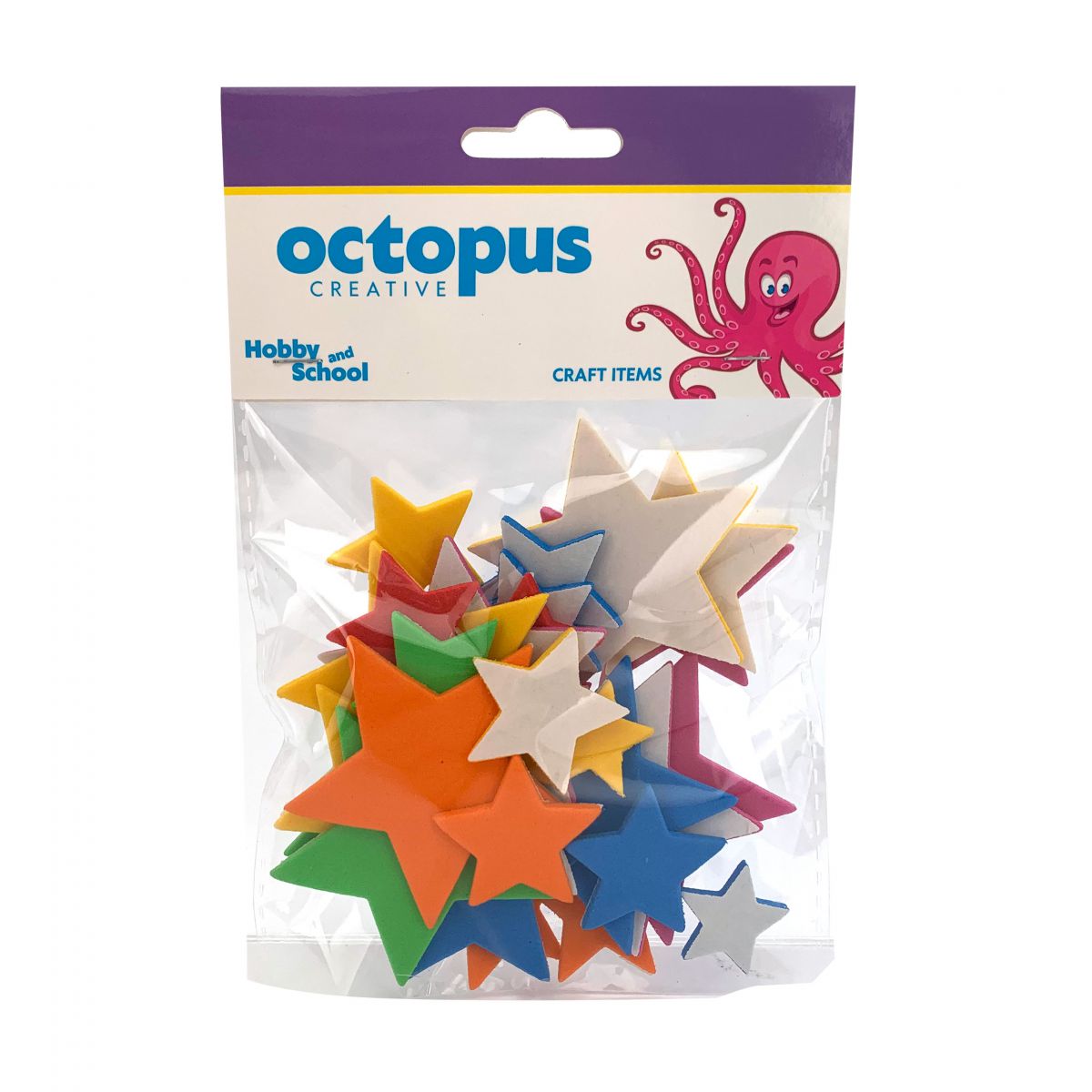 DEKORATIVNE ZVEZDE EVA PENA 23X23,59X59mm 30kom UNL-0887