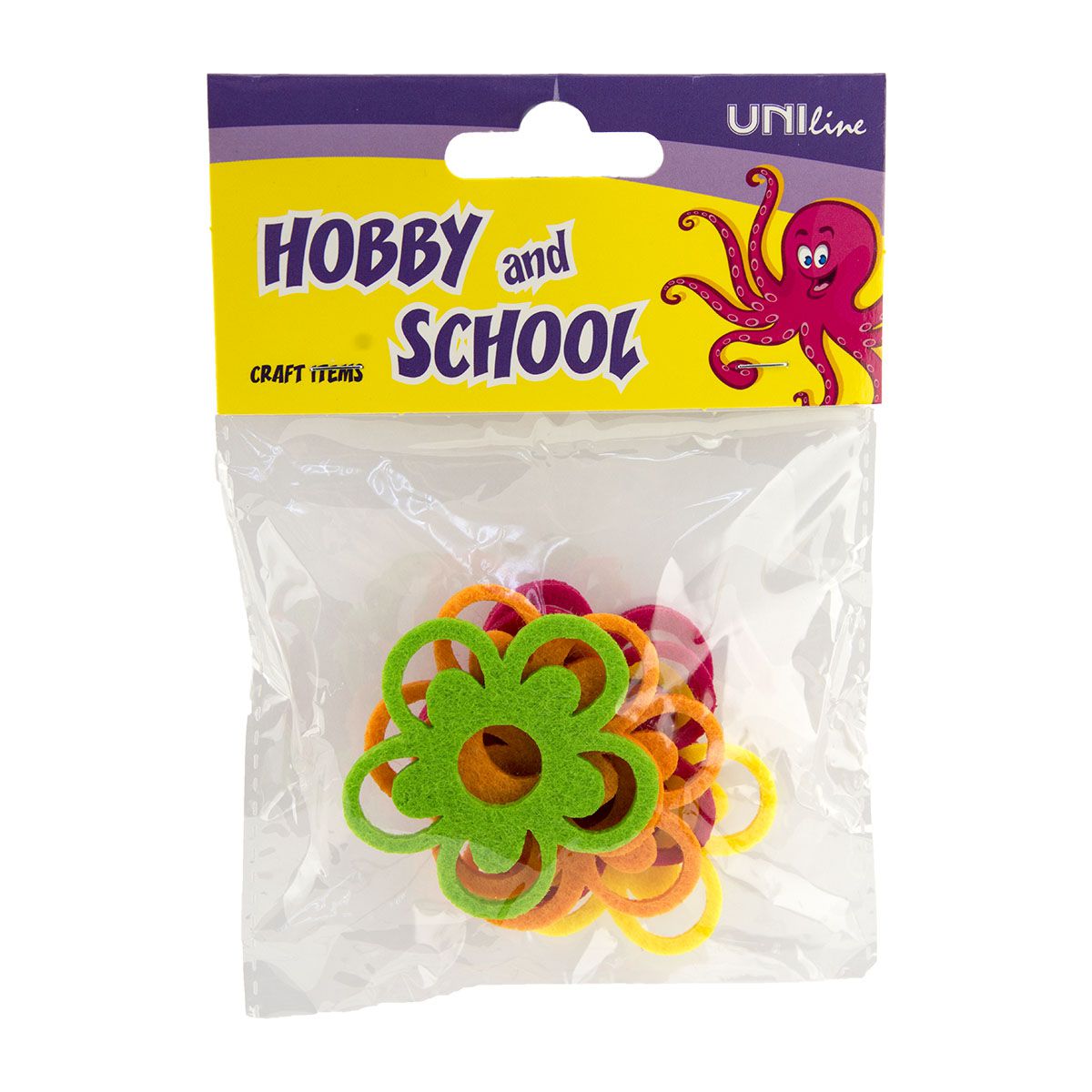 DEKORATIVNI CVETOVI OD FILCA 57X57mm 6kom UNL-0901