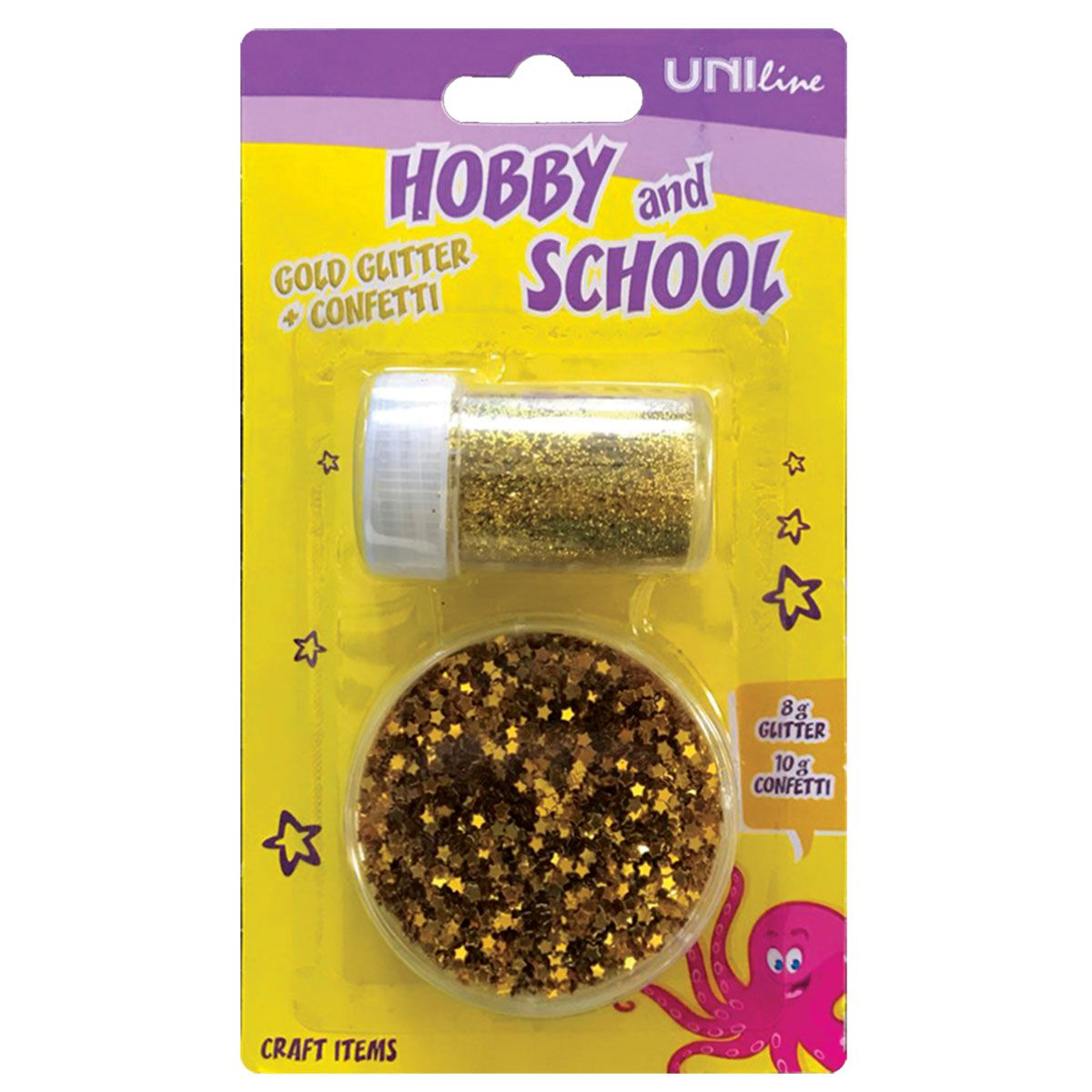 ŠLJOKICE 8g I ZVEZDICE 10g DEKORATIVNE ZLATNE UNL-0829