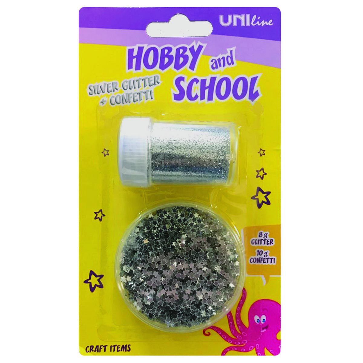 ŠLJOKICE 8g I ZVEZDICE 10g DEKORATIVNE SREBRNE UNL-0830