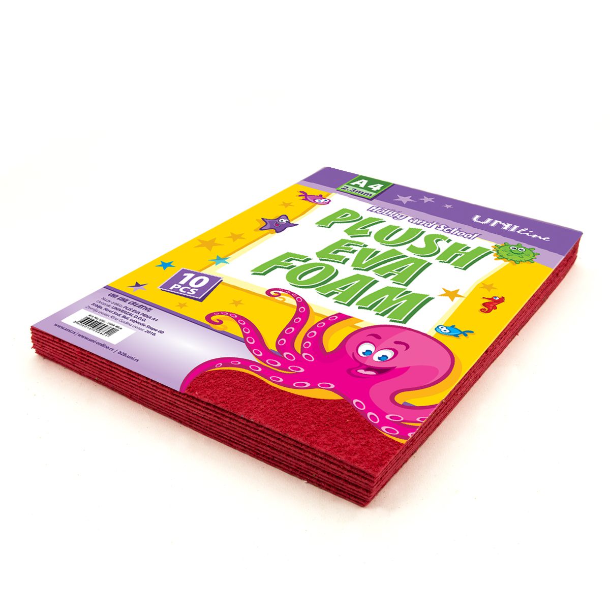 DEKORATIVNA GUMA PLIŠ A4 10/1 RED UNL-0669