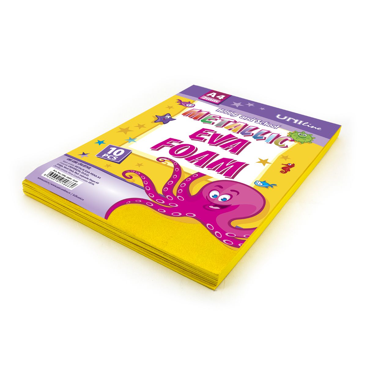 DEKORATIVNA GUMA METALIC A4 10/1 GOLD UNL-0684