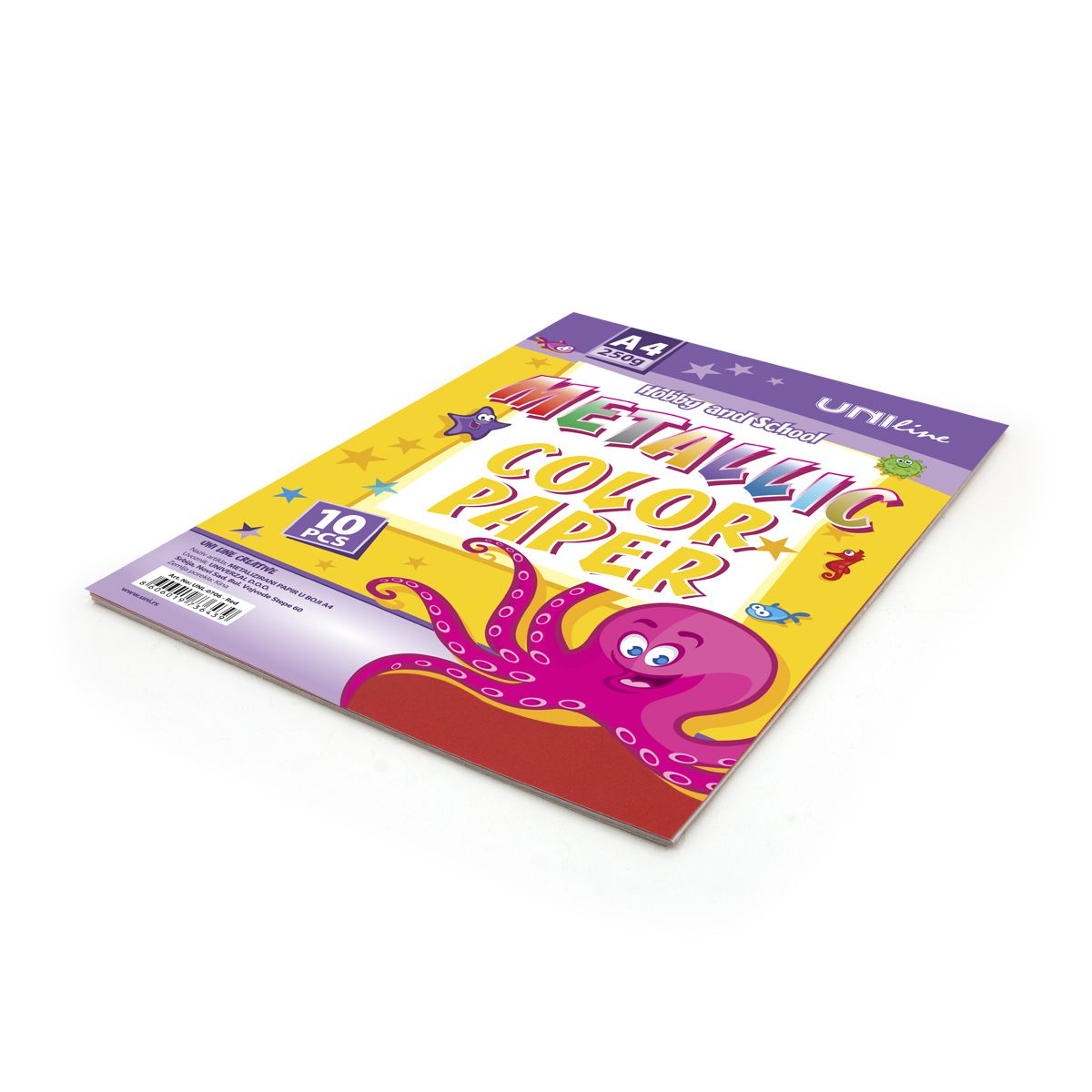 DEKORATIVNI KARTON METALIC RED 250g A4 10/1  UNL-0706