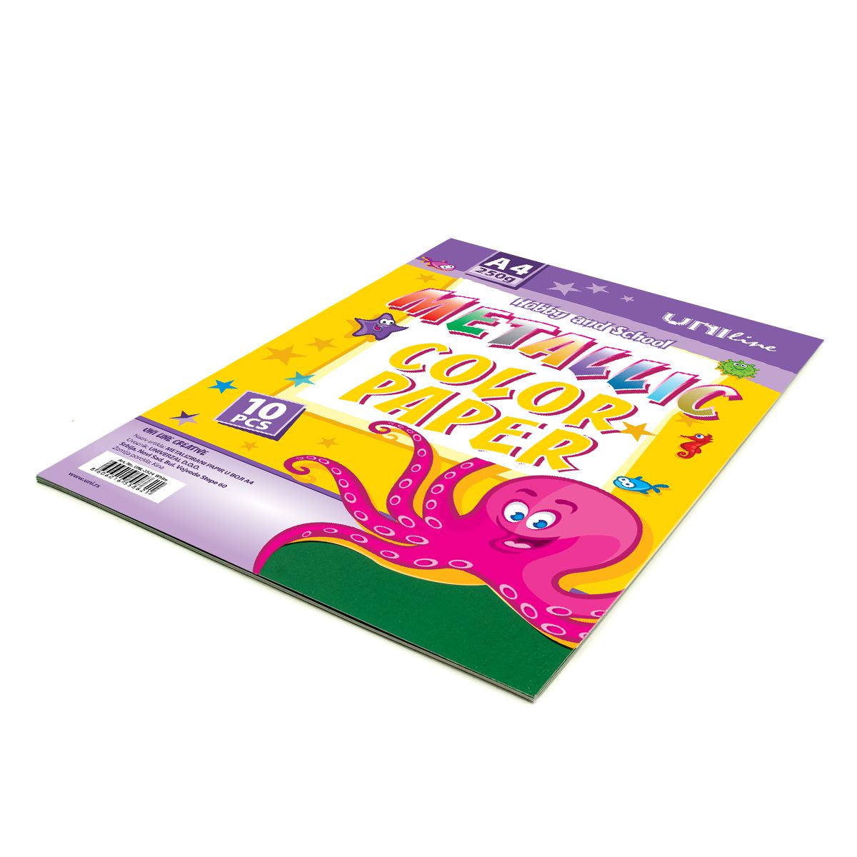 DEKORATIVNI KARTON METALIC GREEN 250g A4 10/1  UNL-0708