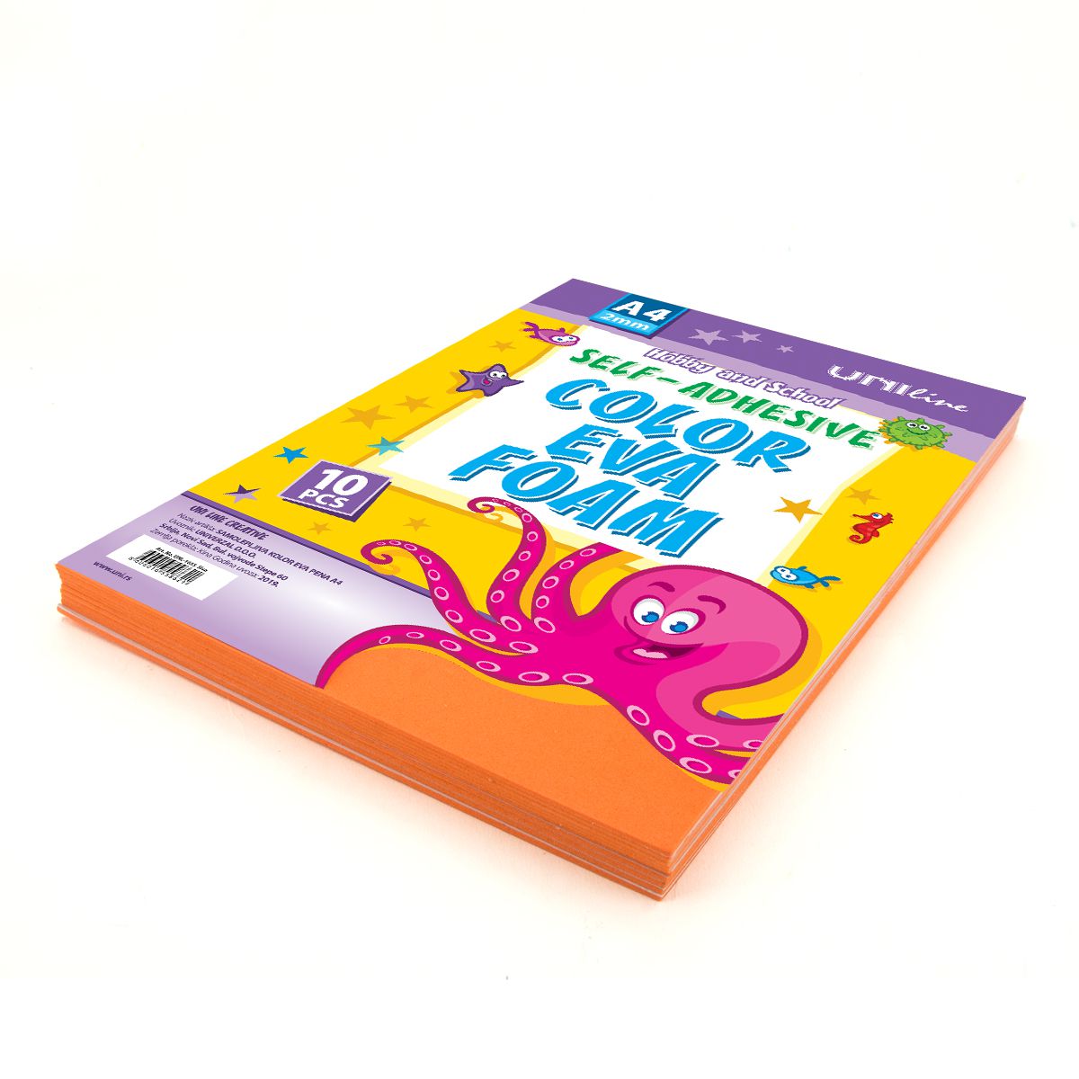 DEKORATIVNA GUMA SAMOLEPLJIVA A4 10/1 NARANDŽASTA UNL-1065