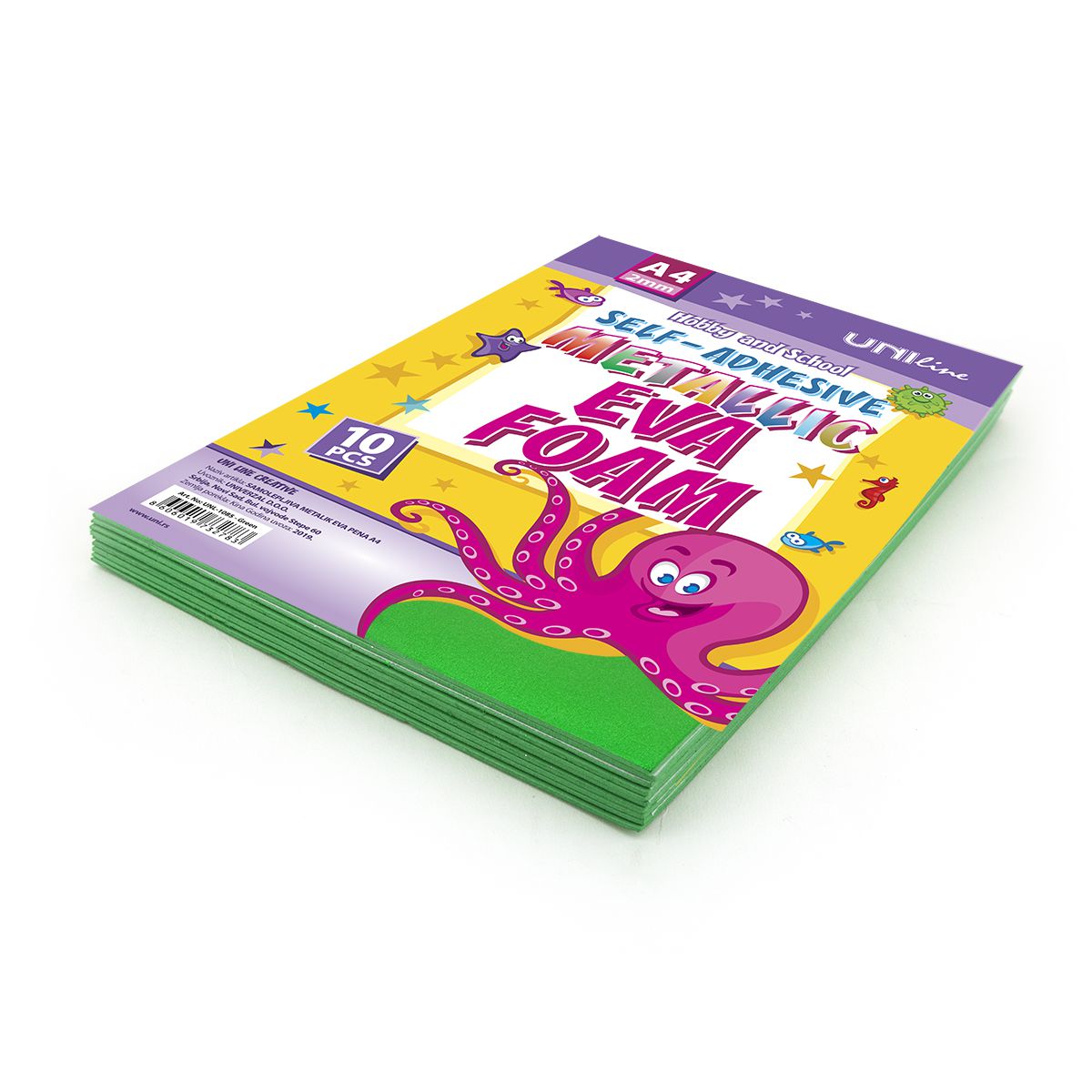 DEKORATIVNA GUMA SAMOLEPLJIVA METALIC A4 10/1 ZELENA UNL-1085