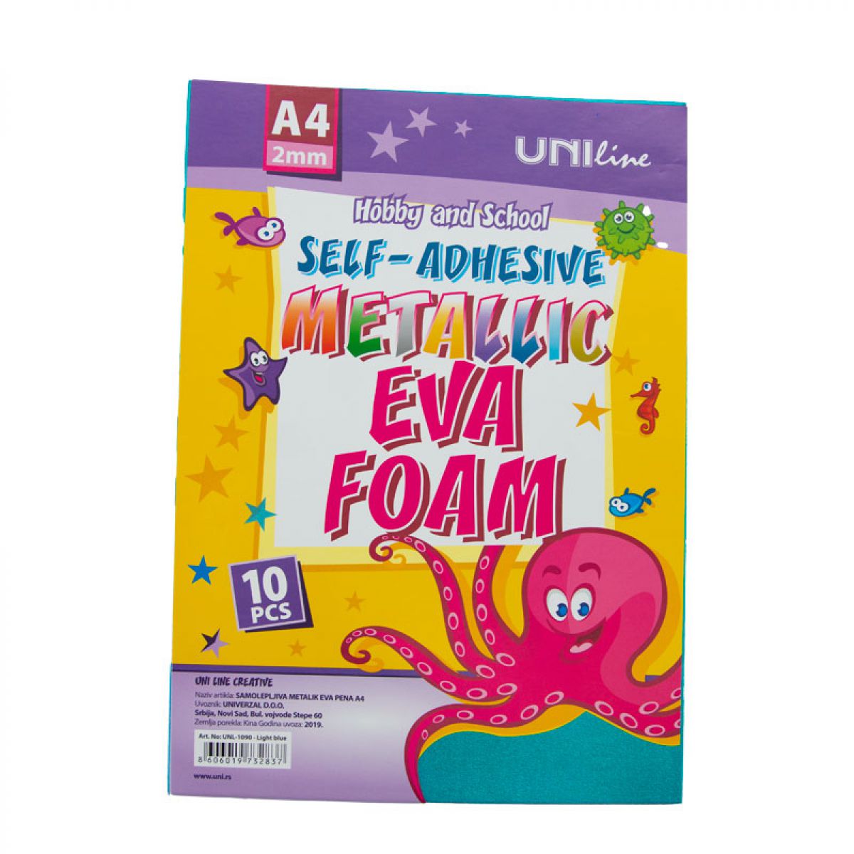 DEKORATIVNA GUMA SAMOLEPLJIVA METALIC A4 10/1 PLAVA SVETLO UNL-1090