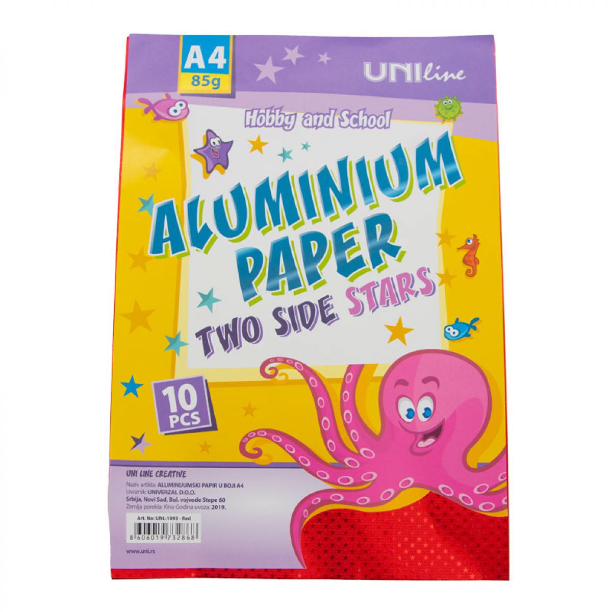 DEKORATIVNI PAPIR ALUMINIJUMSKI 10/1 CRVENI UNL-1093