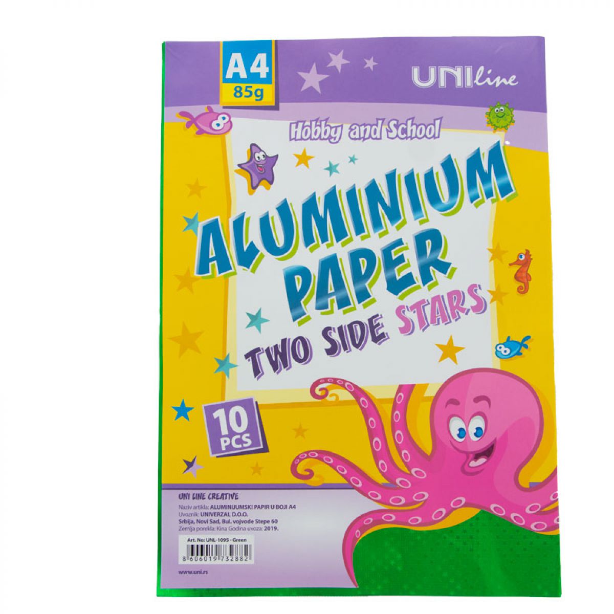 DEKORATIVNI PAPIR ALUMINIJUMSKI 10/1 ZELENI UNL-1095