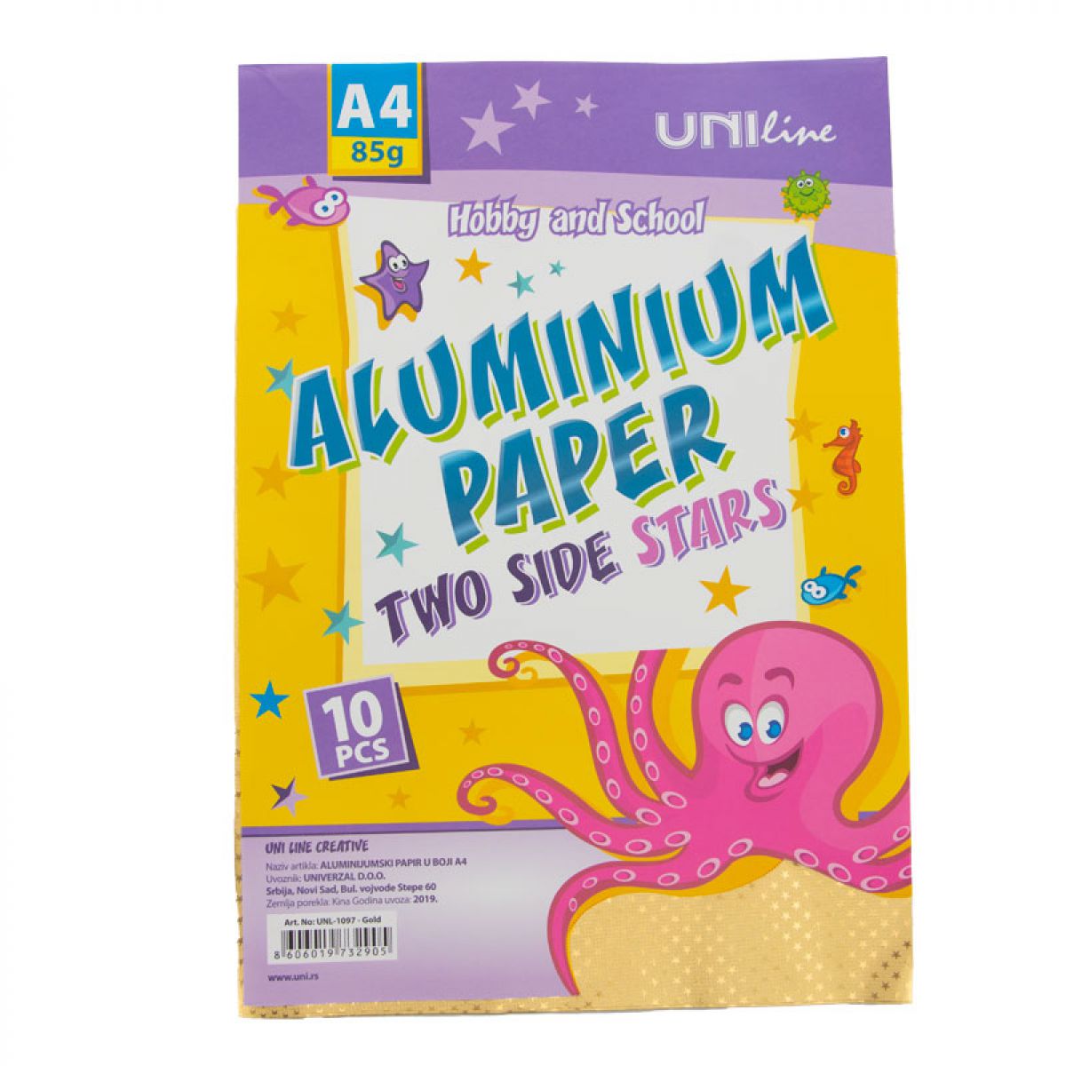 DEKORATIVNI PAPIR ALUMINIJUMSKI 10/1 ZLATNI UNL-1097