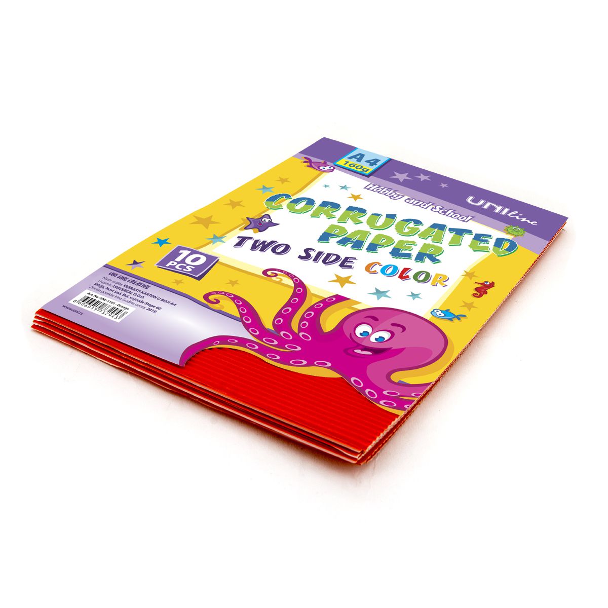 DEKORATIVNI KARTON REBRASTI A4 10/1 NARANDŽASTA UNL-1101